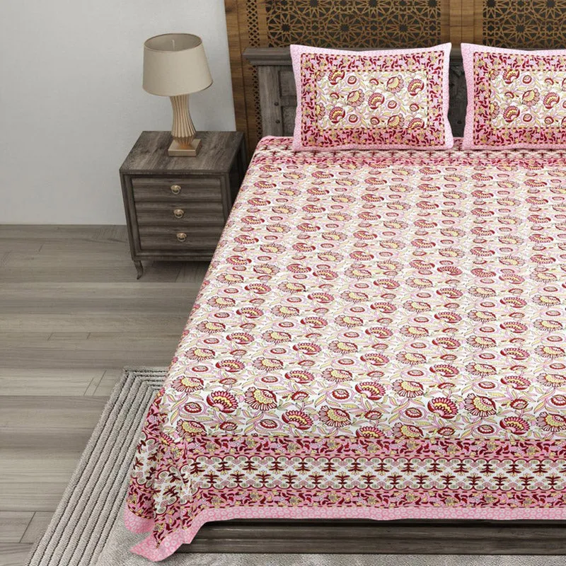 Lineo Cotton Bedsheet (Pink) - 240 TC media 3