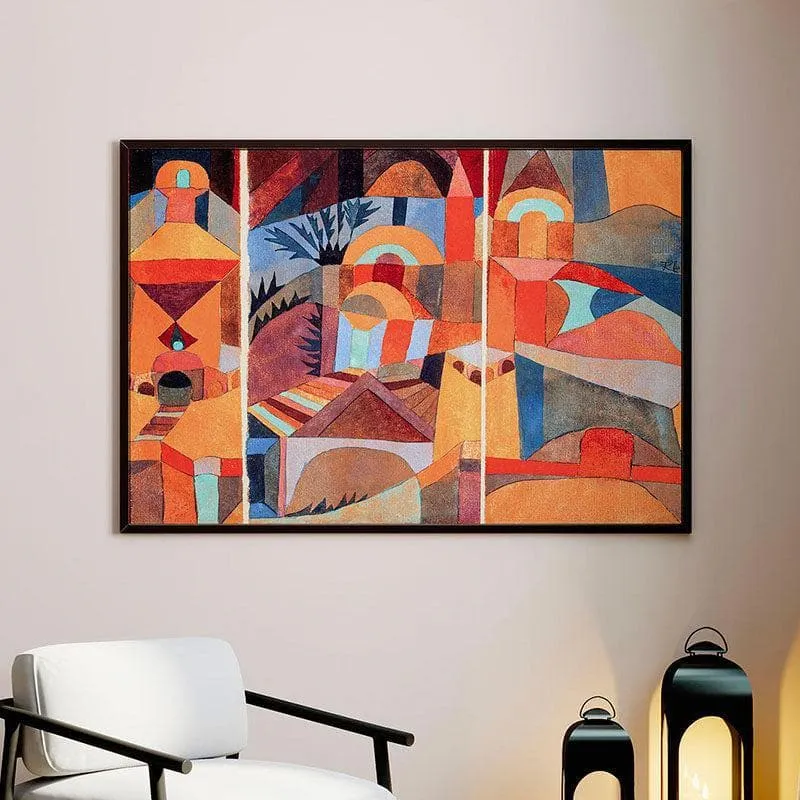 Temple Gardens Canvas Painting - Black Frame media 1