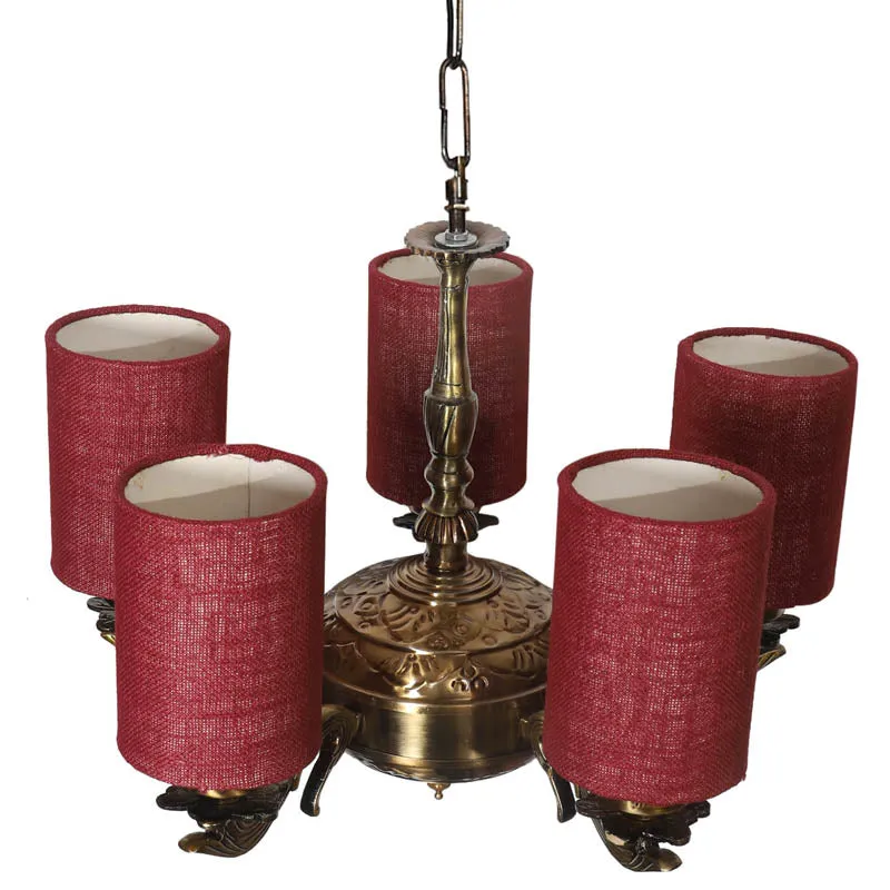 Glacia Cylindrical Golden Antique Ceiling Lamp media 3