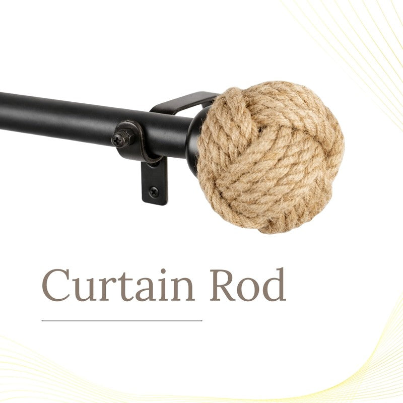 Archiron Extendable 1" Single Curtain Rod With Round Finial & Brackets media 2