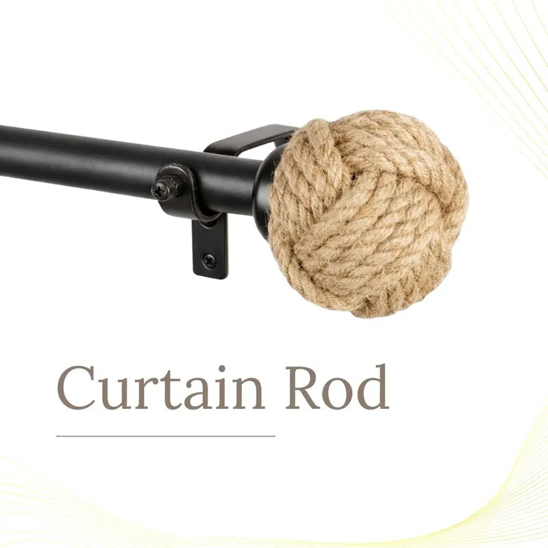 Archiron Extendable 1" Single Curtain Rod With Round Finial & Brackets media 2