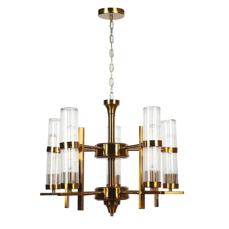 Candile Iron and Glass Clustered Chandelier - Gold media 4