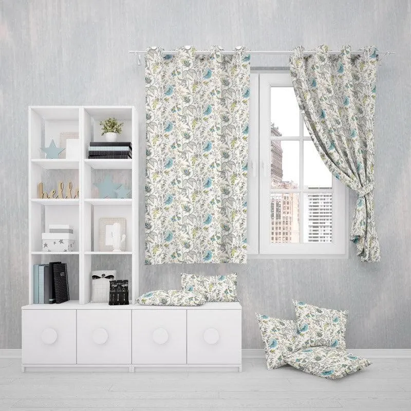 Mivaana Floral Curtain - Blue media 6