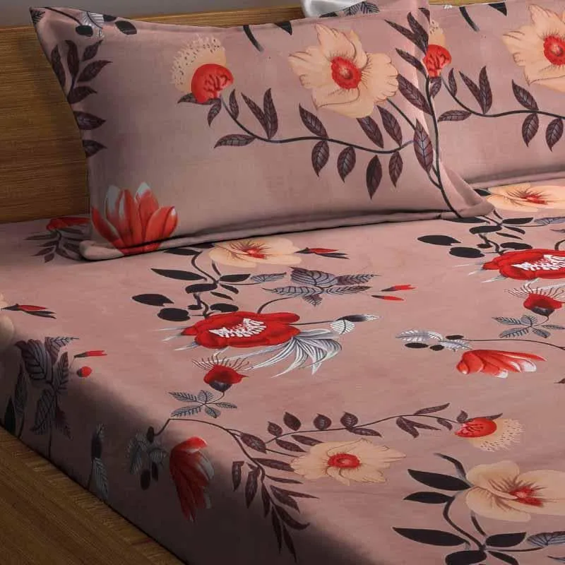 Lush Florals Printed Bedsheet - 150 GSM media 4