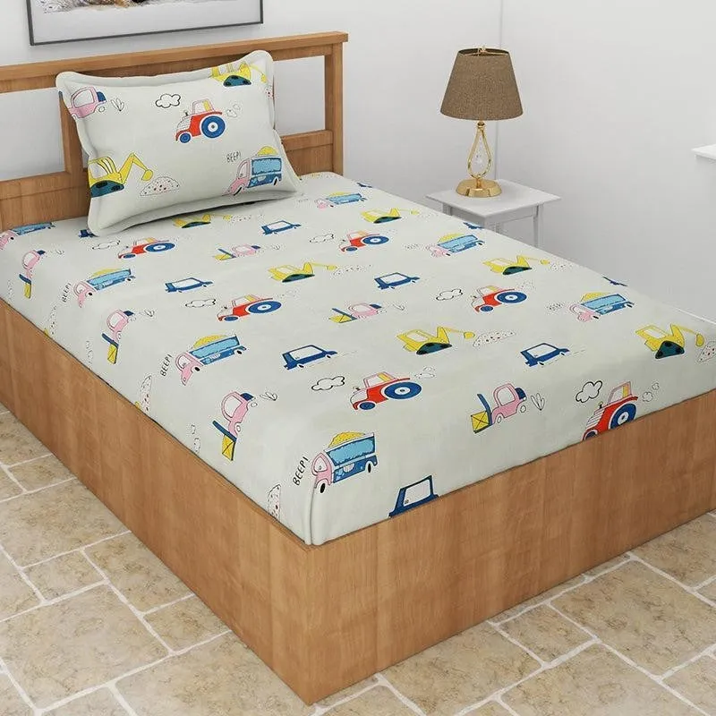 Truck Race Kids Microfiber Bedsheet  - 130 GSM media 3