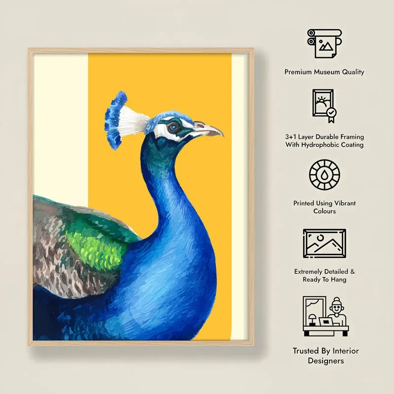 Neela Mayura Halo Archival Paper Wall Art - Natural Brown Frame media 8