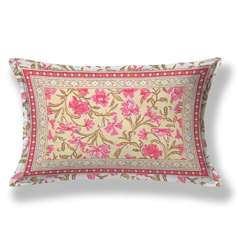 Snuglyn Floral Cotton Bedsheet (Pink & Yellow) - 240 TC media 6