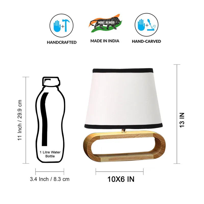 Cotin I Stripe Curve Cotton Table Lamp - White,Brown media 8