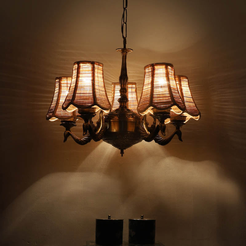 Jvalana Conical Golden Antique Ceiling Lamp