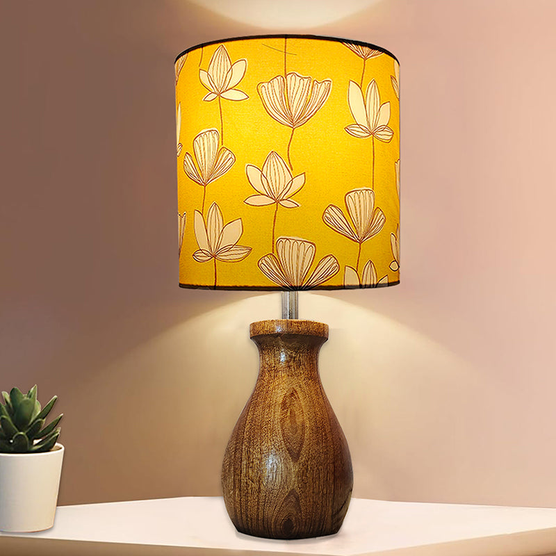 Nephrite Fabric Table Lamp - Yellow,Brown,White