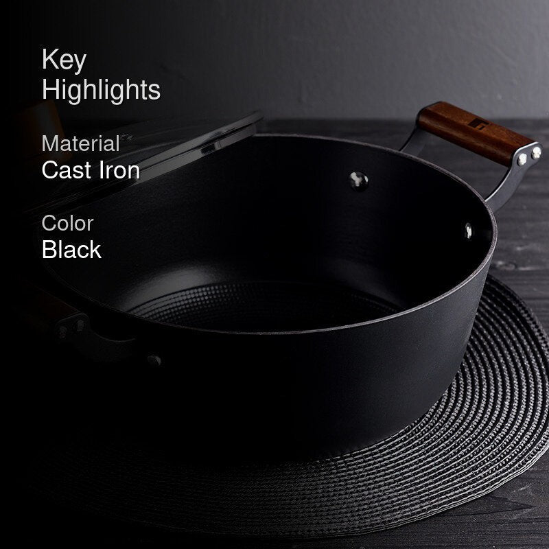 Bergner Ferrocasa Induction Safe Cast Iron Cooking Pot With Glass Lid - 5600 mL/28 cm media 3
