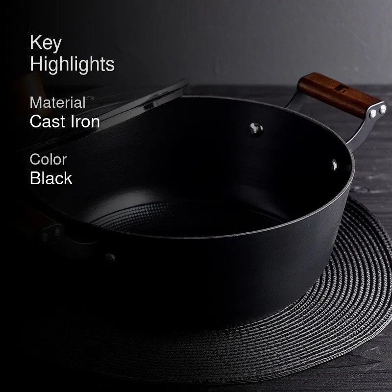 Bergner Ferrocasa Induction Safe Cast Iron Cooking Pot With Glass Lid - 5600 mL/28 cm - 3