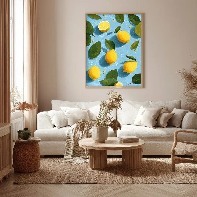 Lemon Study Canvas Wall Painting - Brown Frame media 5