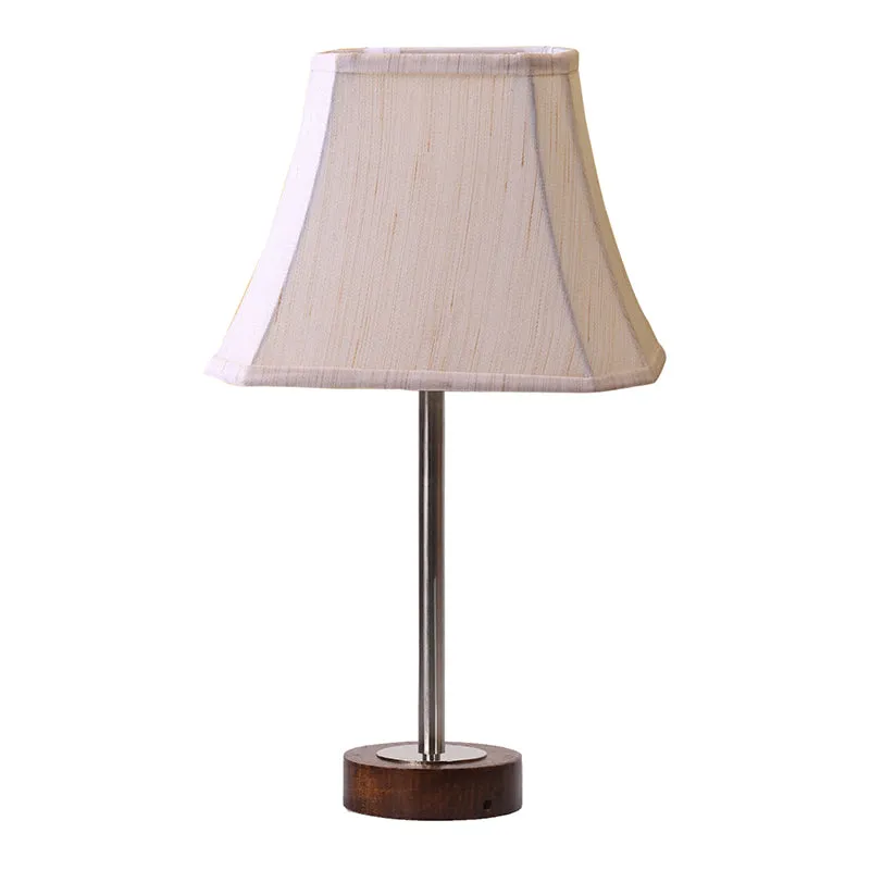 Ceylon Rodin Wooden Table Lamp - OffWhite,Silver,Brown media 4