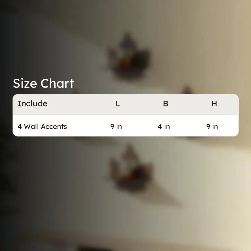 Size chart graphic for the wall accents set