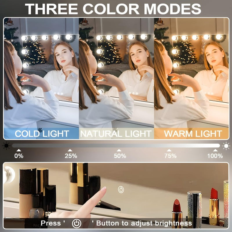 LumiEdge Vanity Wall Mirror With LED Lights media 5