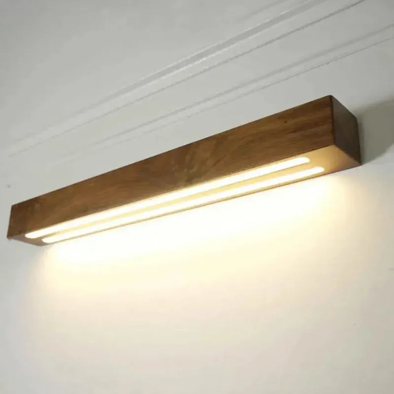 Linear LED Rose Wood Wall Lamp media 4