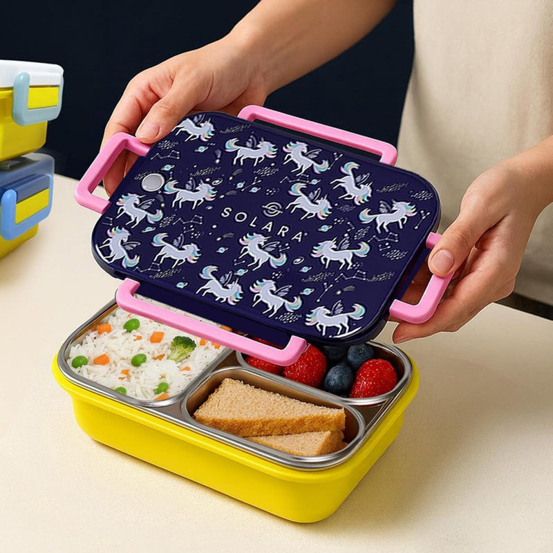Solara Brewora Unicorn Lunch Box (Yellow,Black) - 1000 ML media 3