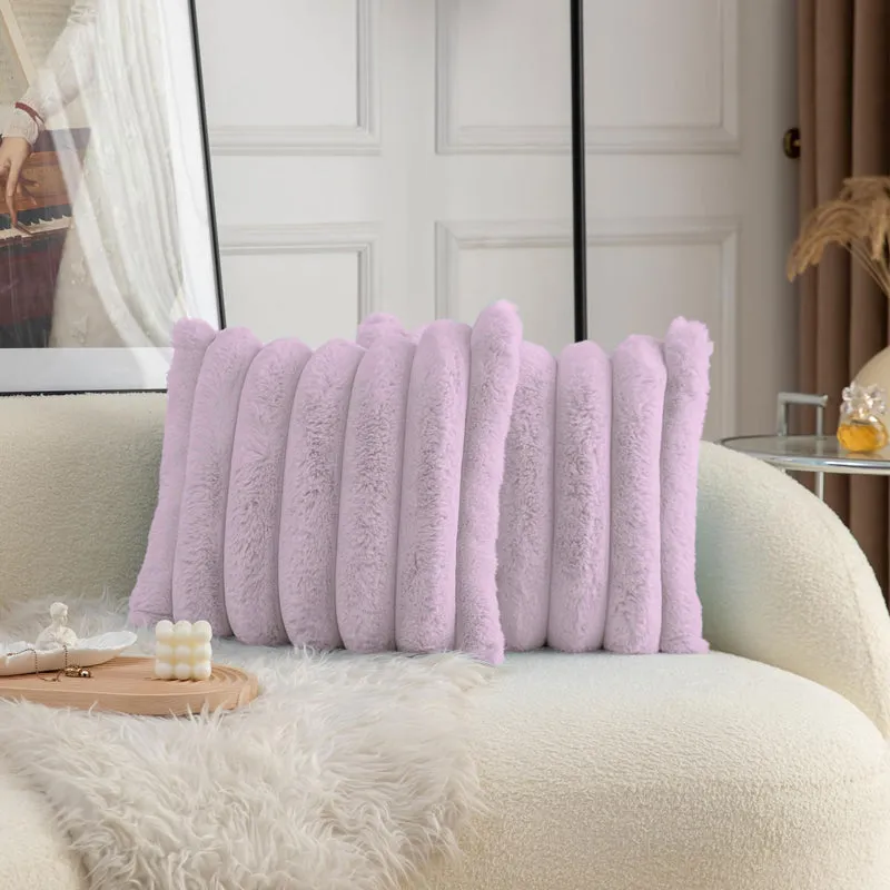 Stripe Luxe Cushion Cover Set (Lilac) - Set Of Two media 3
