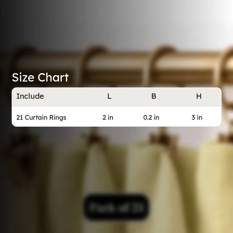 Easy Hang Curtain Ring with Clip (Gold) -  Set of Twenty One - 8