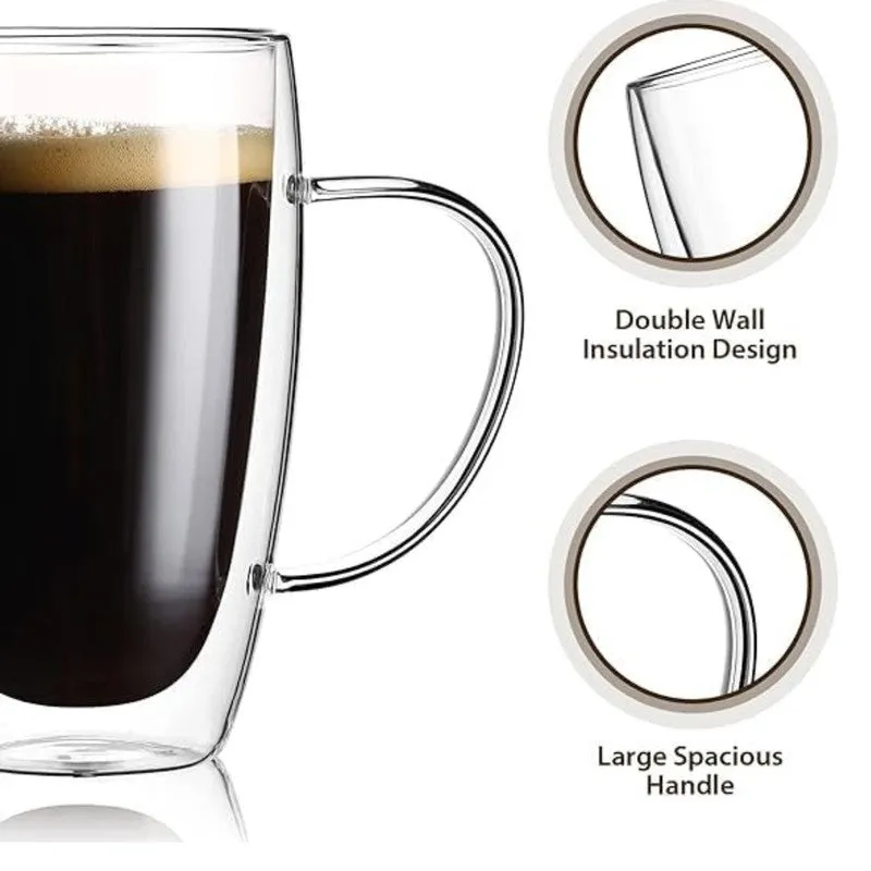 Elegant Glass Coffee Mug (350 mL Each) - Set Of Two media 4
