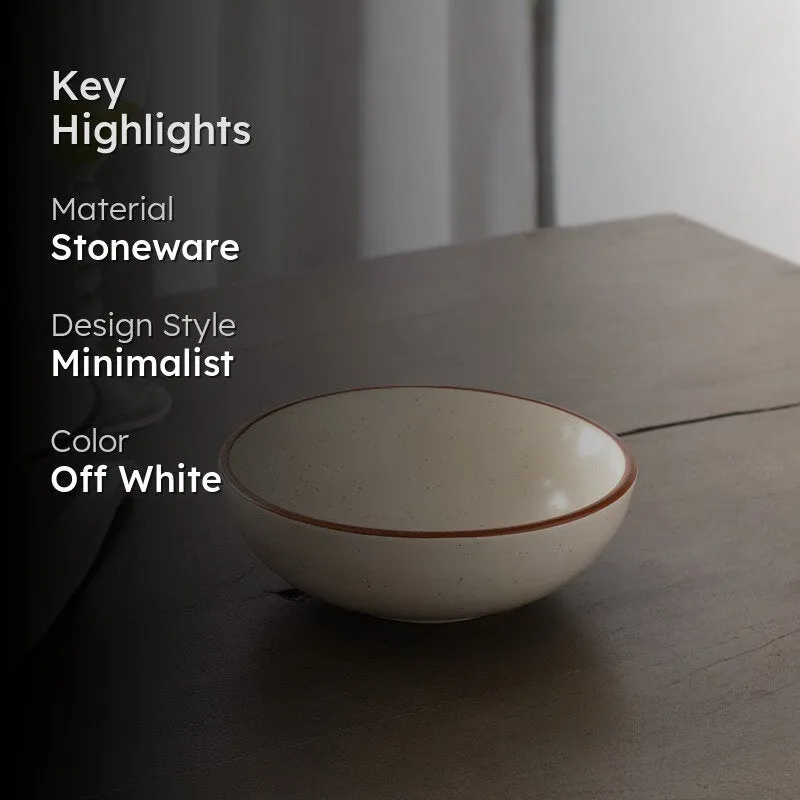 Brownline Off White Stoneware Serving Bowls - 700 ML media 2