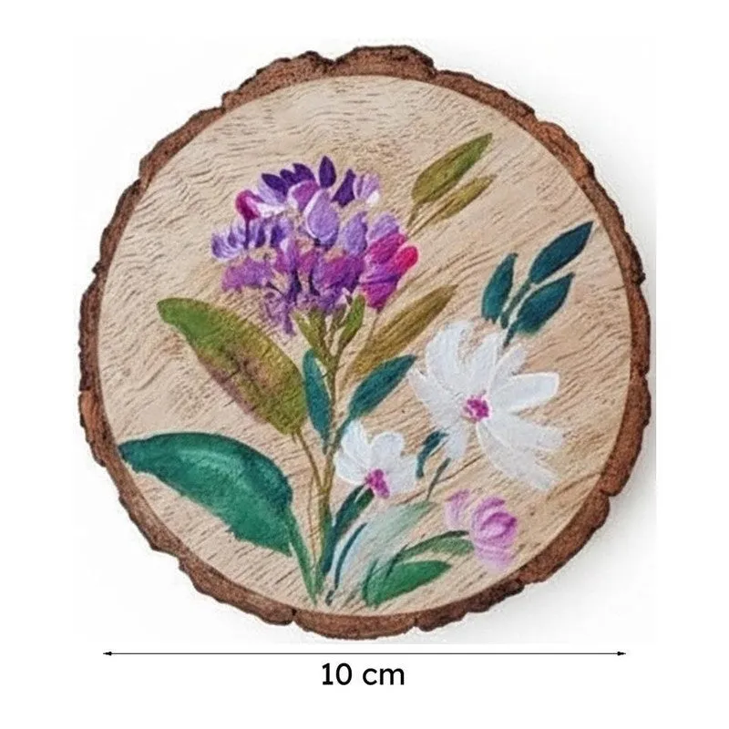 Medusa Flora Handpainted Coaster -  Set Of Two media 7