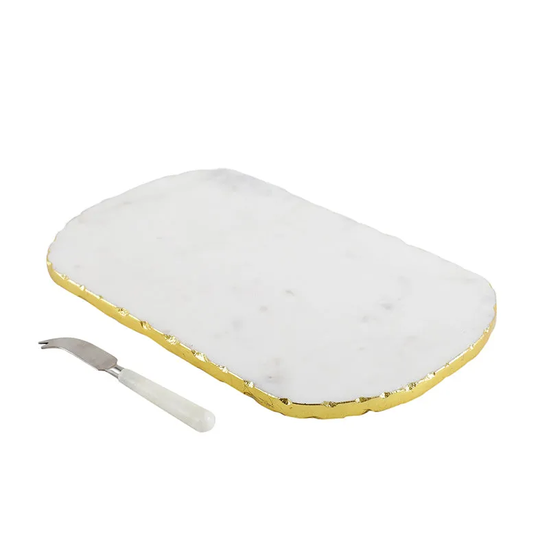 Cortile Marble Platter With Knife - Two Piece Set media 6