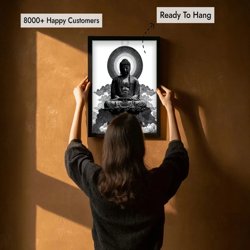 Buddha of Inner Stillness Wall Painting With Black Frame media 7