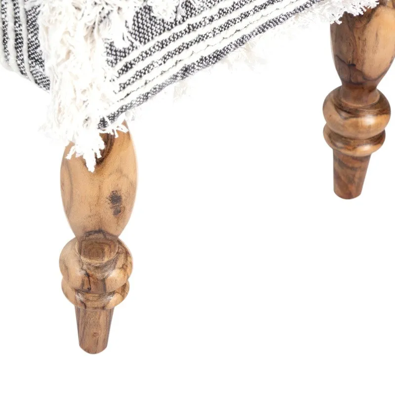 Sirox Sheesham Wooden Stools (Grey) - Set Of Two media 4