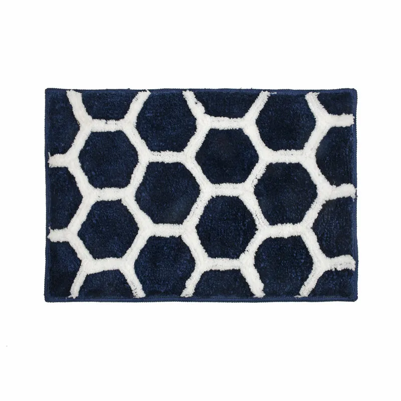 Trevona Cotton Bath Mat - Navy Blue media 1