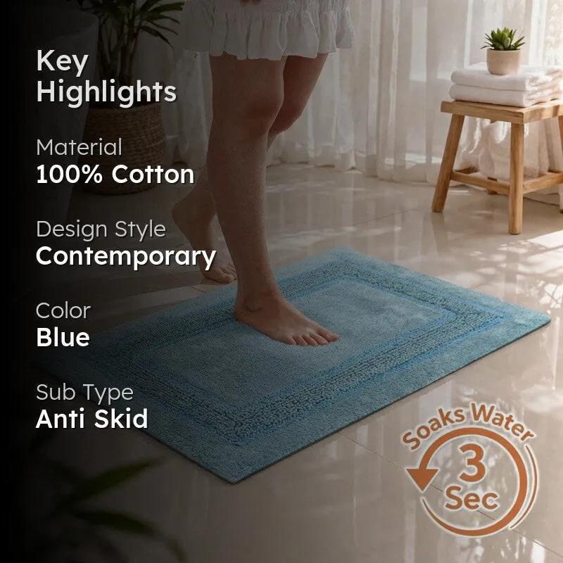SpaStep Cotton Bath Mat - Blue media 2