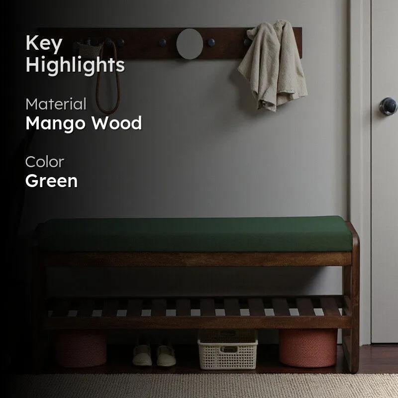 Tread Mango Wood Shoe Rack - Green media 2