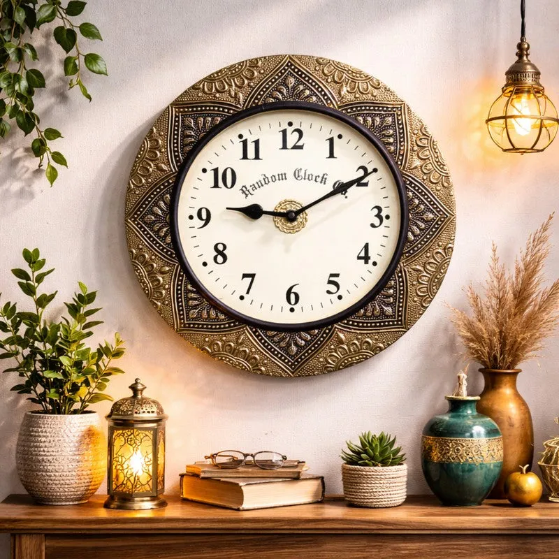 Virex Brass Analog Wall Clock media 3