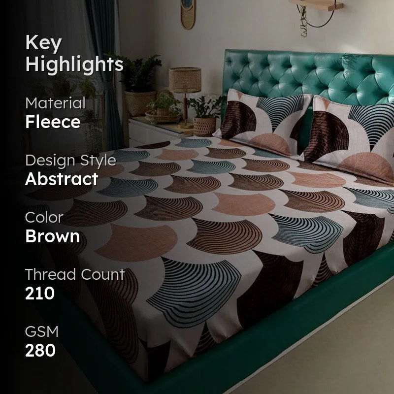Pallava Abstract Fleece Bedsheet - 280 GSM media 2