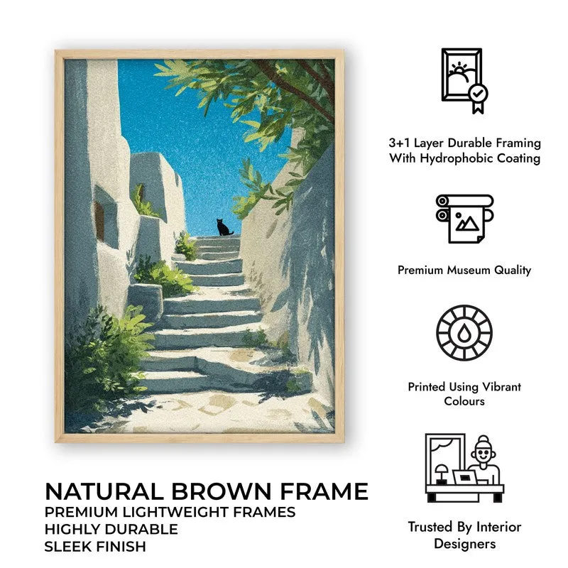 Coastal Poise Canvas Wall Painting - Brown Frame media 10