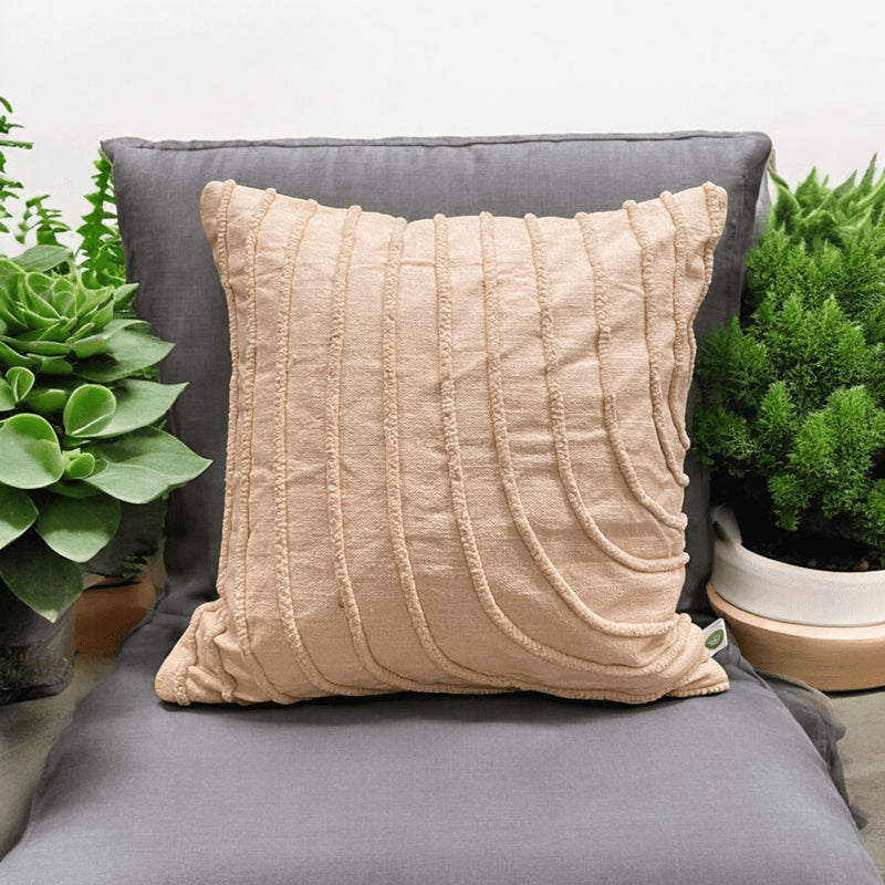 Peaks & Valleys Tufted Cushion Cover - Ivory - 16 x 16 Inches