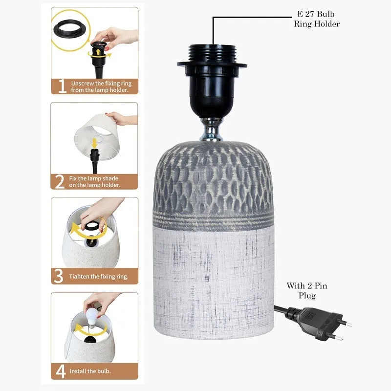 GlowCraft Designer Ceramic Table Lamp - White media 6