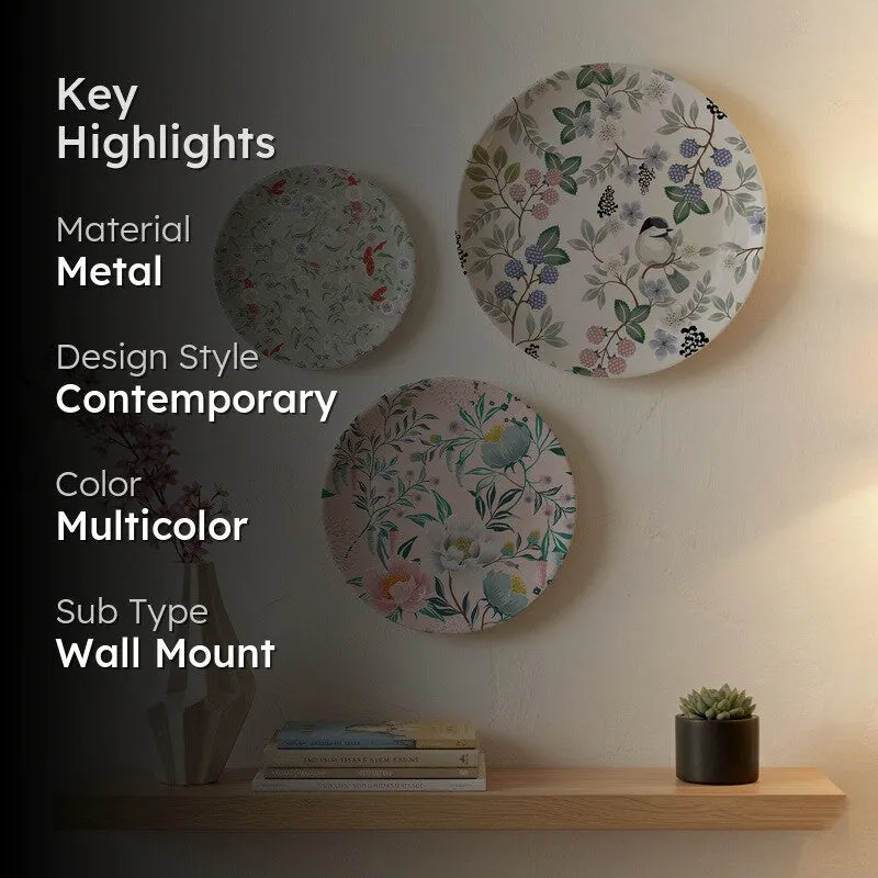 Pastel Poise Metal Wall Plates - Set Of Three media 2