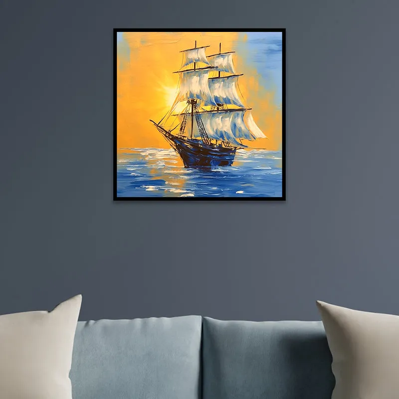 Ships Of Sea Canvas Wall Art With Frame media 5