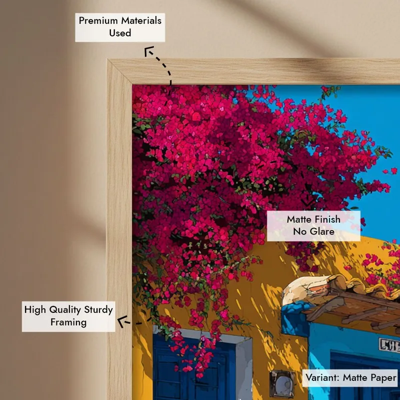 Terra Bloom Canvas Wall Painting - Brown Frame media 7