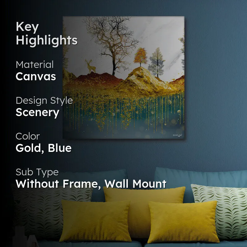 Golden Landscape Wall Painting media 2