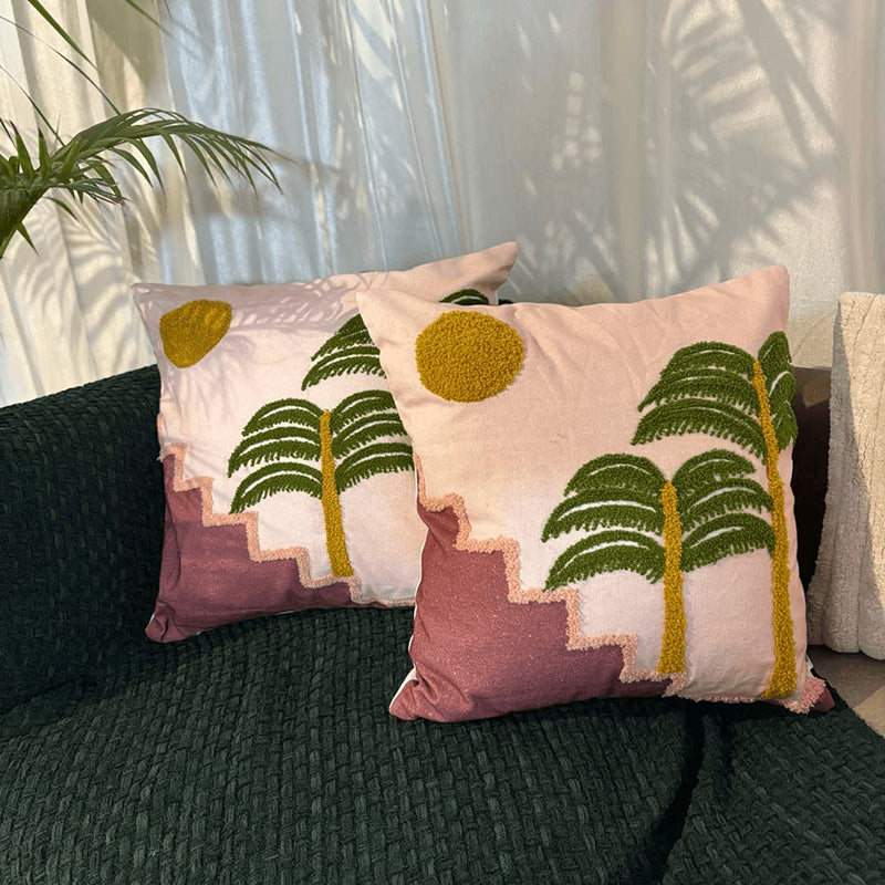 Tropikal Palms Cushion Cover - Set Of Two