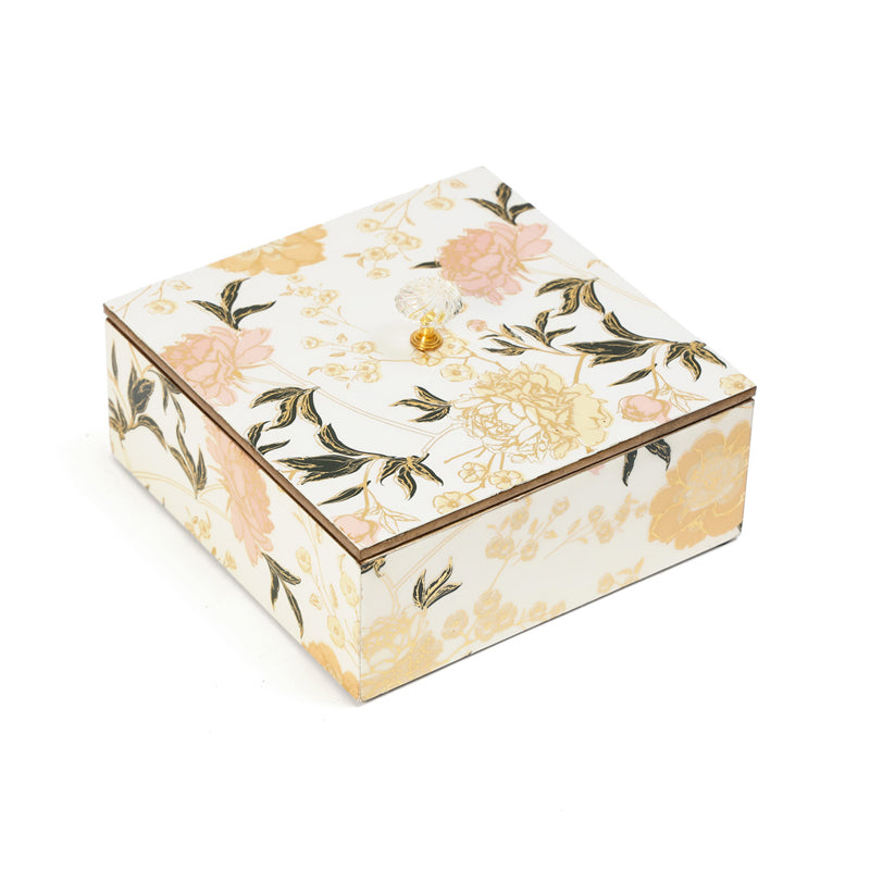 Amber Fleur Dry Fruit Container - Ivory, Peach media 4