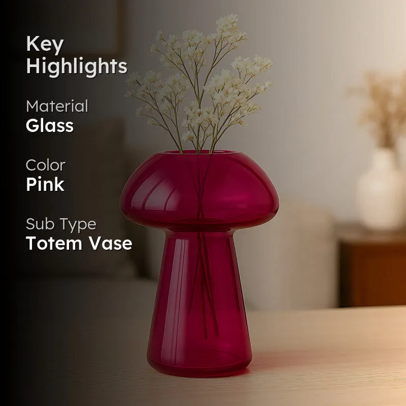 Shrooms Glass Vase - Pink media 2