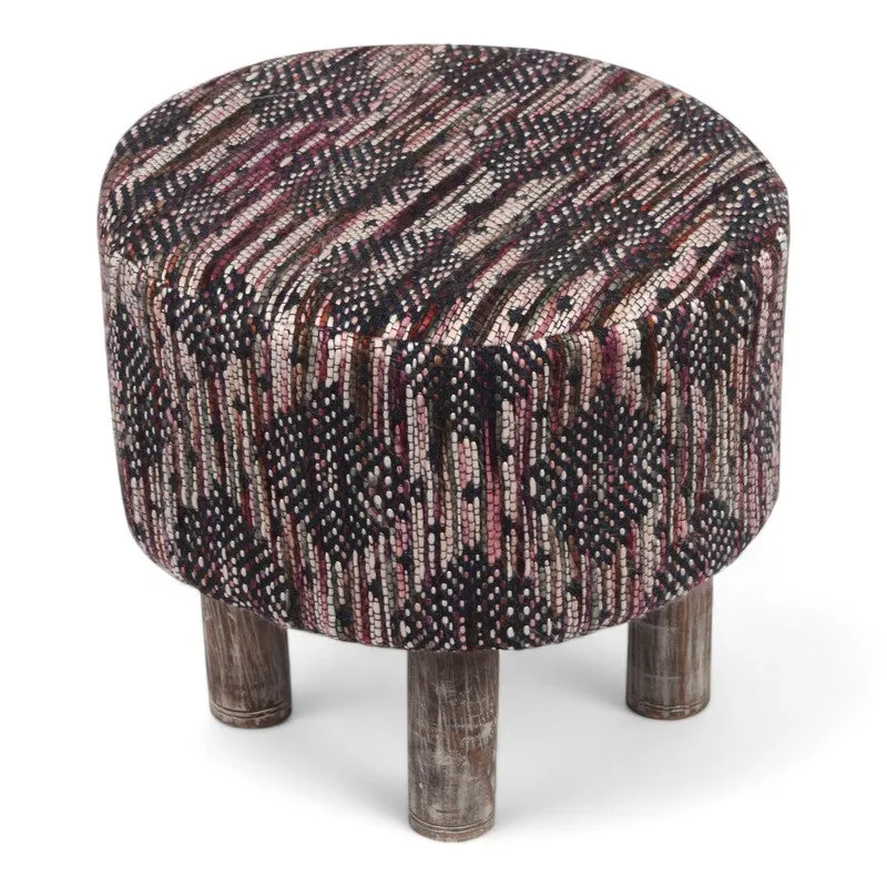 Cverix Acacia Wooden Ottomans (Multicolor) - Set Of Two media 3