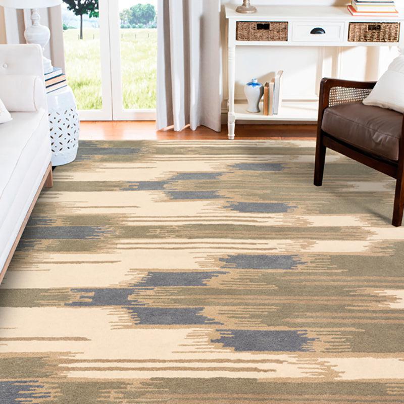 Cirdan Abstract Wool & Nylon Carpet -  Grey & Green media 3