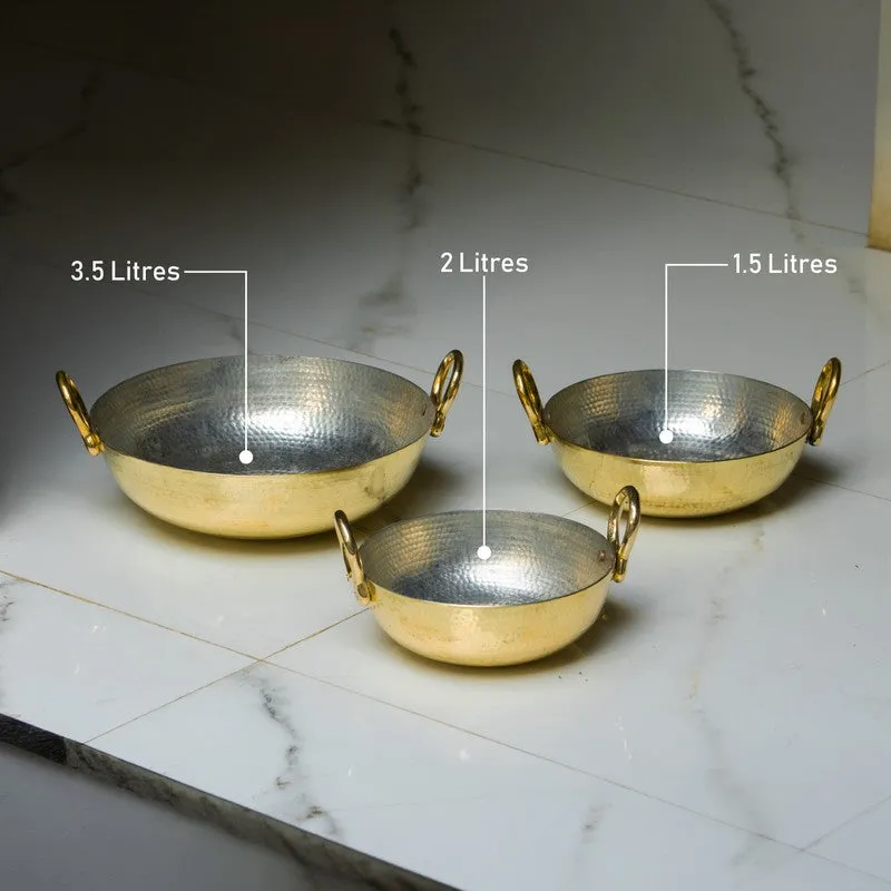 Aurelia Glossy Brass Kadhai - 2000 mL media 9