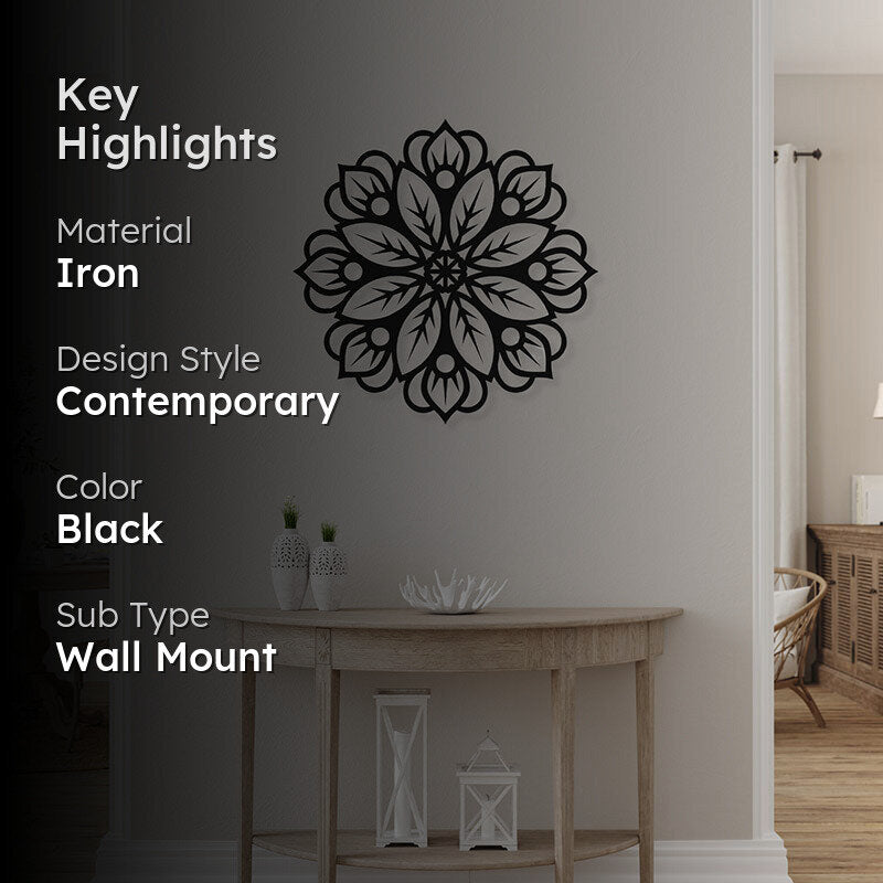 Bloom Mandala Black Iron Wall Accent media 2