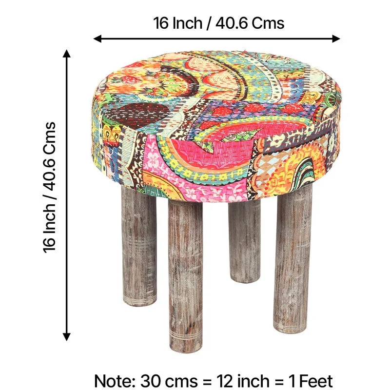 Qavex Sheesham Wooden Stools (Multicolor) - Set Of Two media 10